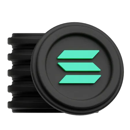 Moeda Cripto Solana  3D Icon