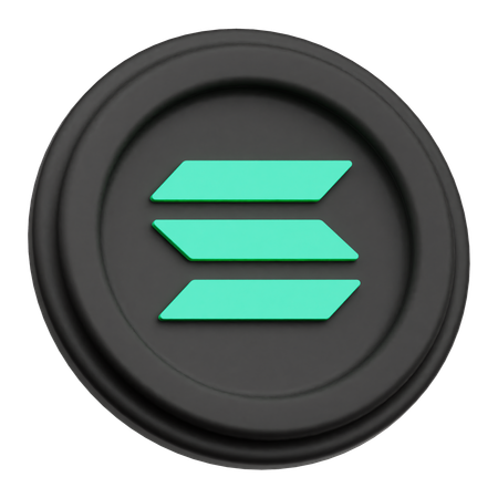 Moeda Cripto Solana  3D Icon