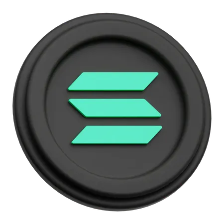 Moeda Cripto Solana  3D Icon