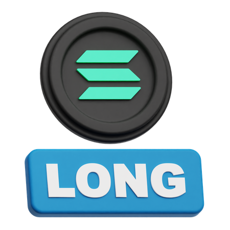 Solana Crypto Coin longo  3D Icon