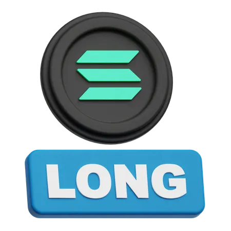 Solana Crypto Coin longo  3D Icon