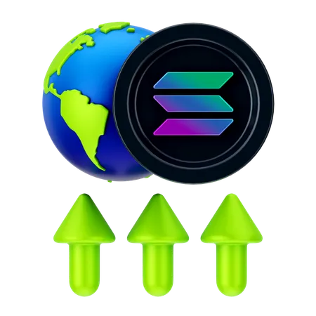 Croissance du solana  3D Icon