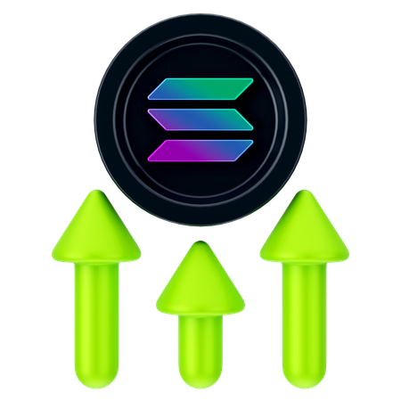 Croissance du solana  3D Icon