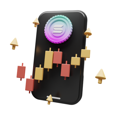 Solana Crypto App  3D Illustration