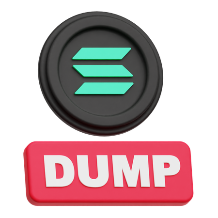 Dump de crypto-monnaies Solana  3D Icon