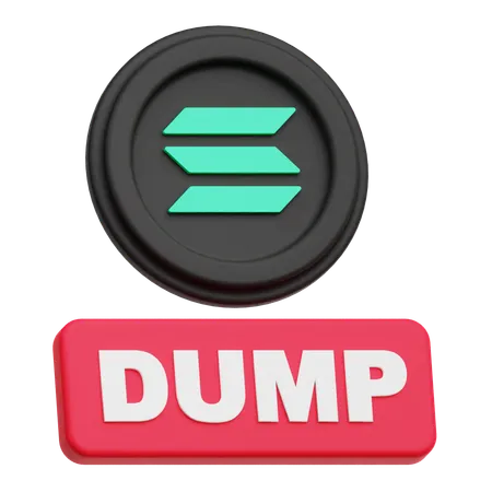 Dump de crypto-monnaies Solana  3D Icon