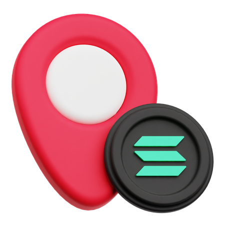 Solana暗号通貨コインの場所  3D Icon