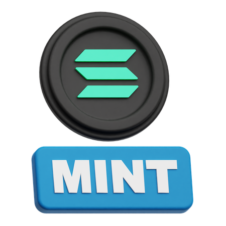 Solana 暗号通貨ミント  3D Icon