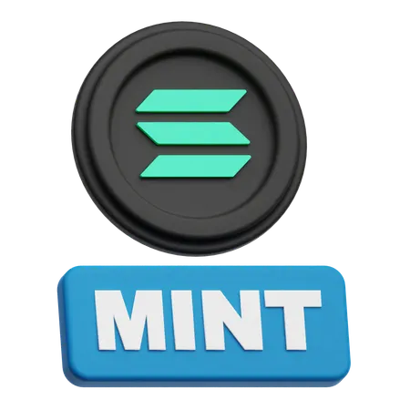 Solana 暗号通貨ミント  3D Icon