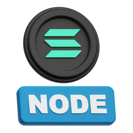 Solana 暗号通貨ノード  3D Icon