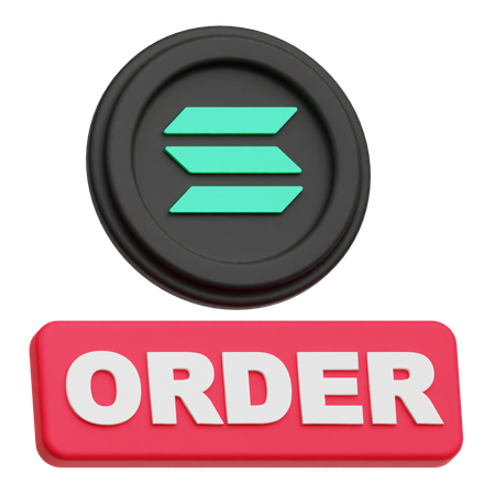 Solana 暗号通貨コイン注文  3D Icon