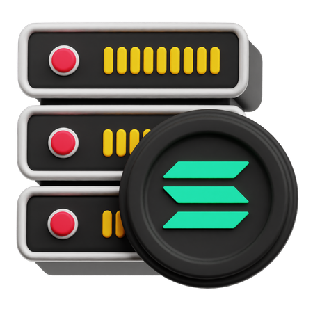 Solana 暗号通貨サーバー  3D Icon