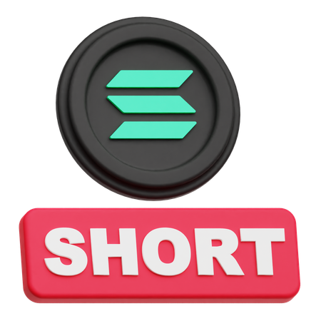 ソラナ暗号通貨ショート  3D Icon