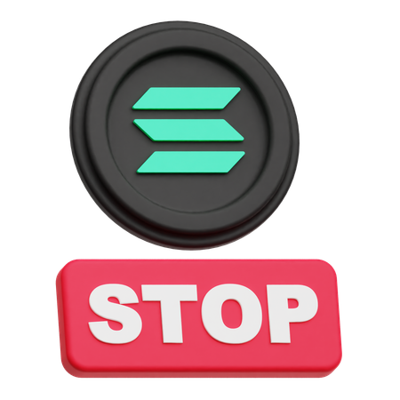 ソラナ暗号通貨コイン停止  3D Icon