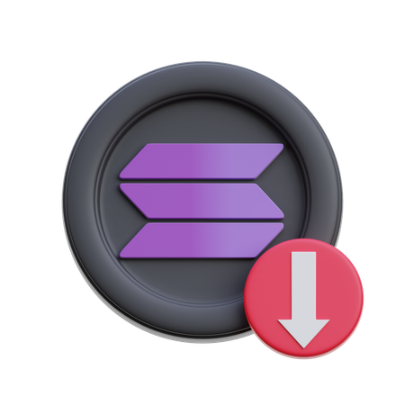Solana Down  3D Icon