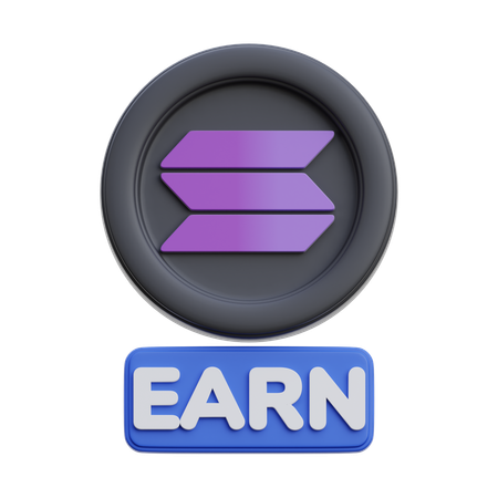 Solana Earn  3D Icon