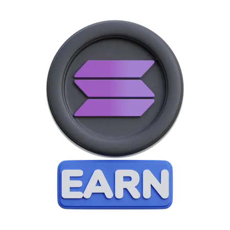 Solana Earn  3D Icon