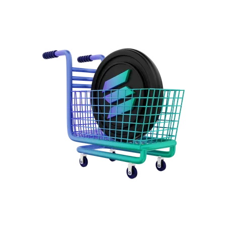 Solana Einkaufswagen  3D Illustration