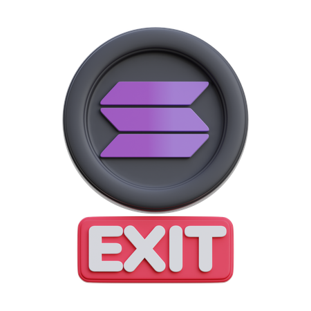 Solana Exit  3D Icon