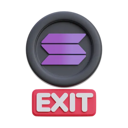 Solana Exit  3D Icon