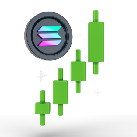 Gráfico de crescimento de solana  3D Icon