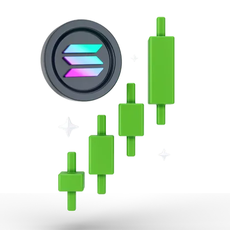 Gráfico de crescimento de solana  3D Icon