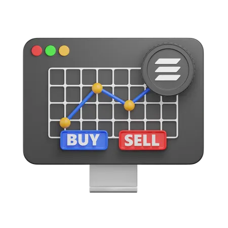 Solana Graph  3D Icon