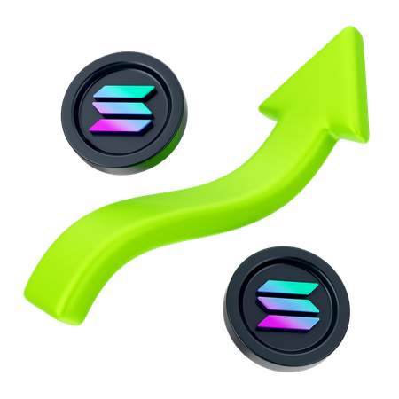 Solana Growth  3D Icon