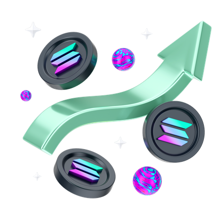 Solana Growth  3D Icon