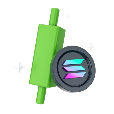 Solana Growth Chart  3D Icon