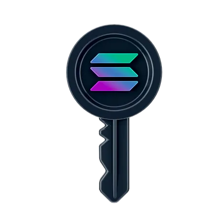 Solana Key  3D Icon