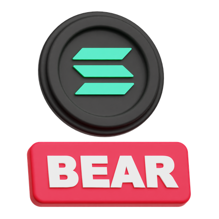 Solana Krypto-Münze Bär  3D Icon
