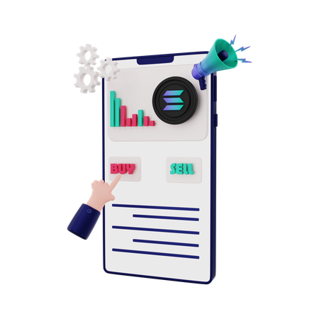 Solana-Krypto über Mobilgeräte kaufen  3D Icon