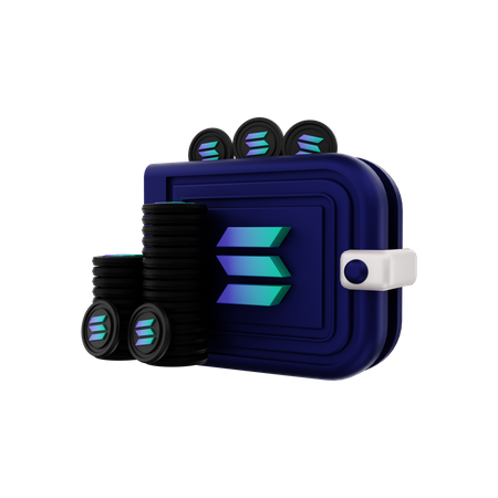 Solana Krypto-Wallet  3D Icon
