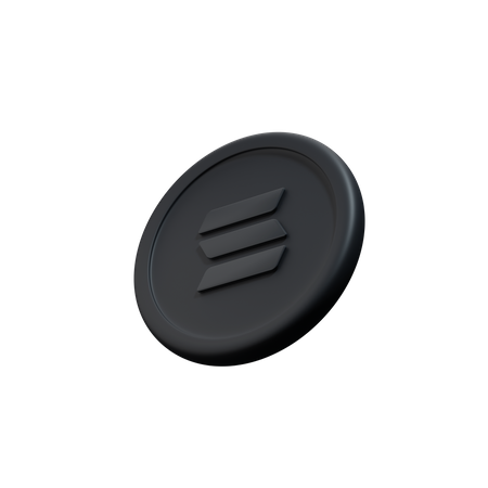 Solana Kryptomünze Seitenansicht Ton  3D Icon