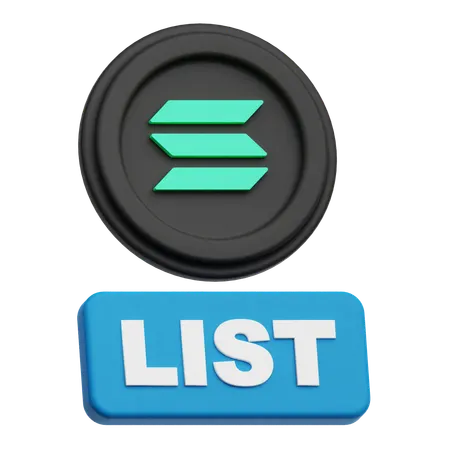 Solana List  3D Icon