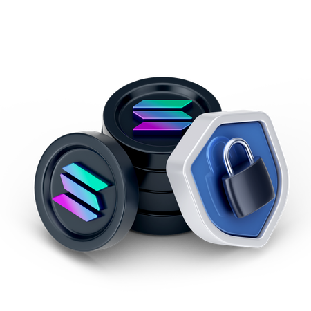 Solana Lock  3D Icon