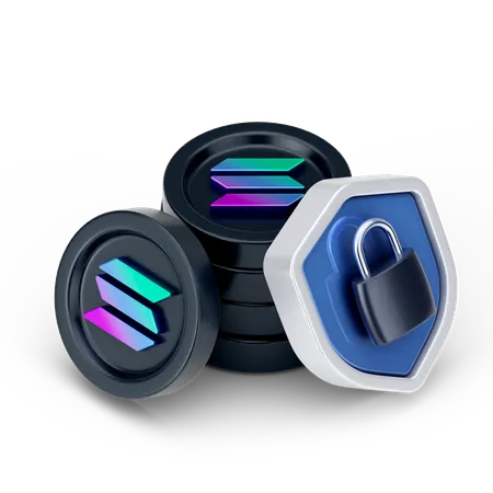 Solana Lock  3D Icon