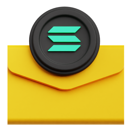 Solana Mail  3D Icon