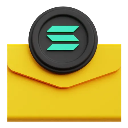 Solana Mail  3D Icon