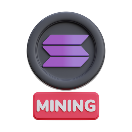 Solana Mining  3D Icon