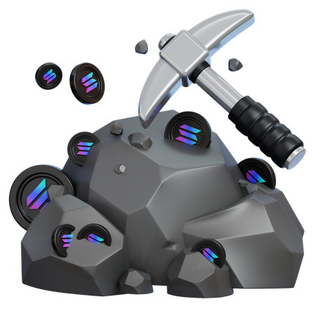Solana Mining  3D Icon