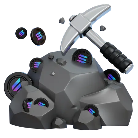 Solana Mining  3D Icon