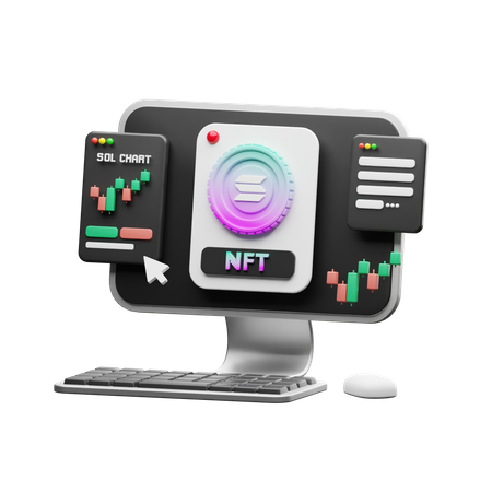 Solana NFT Trading  3D Illustration