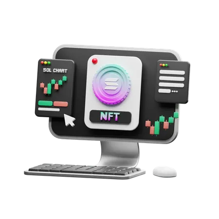 Solana NFT Trading  3D Illustration