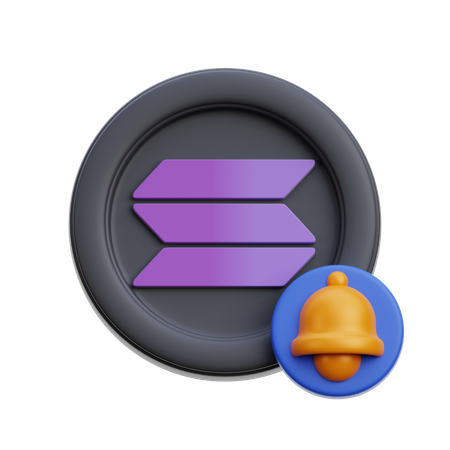 Solana Notification  3D Icon