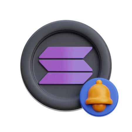 Solana Notification  3D Icon
