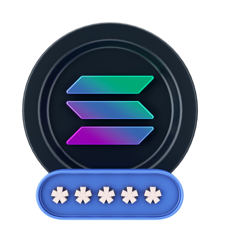 Solana Password  3D Icon