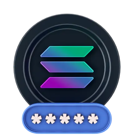 Solana Password  3D Icon