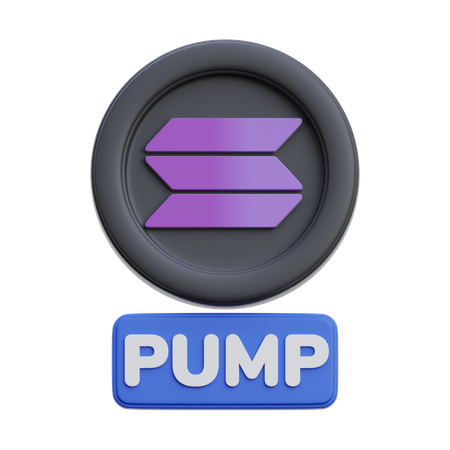Solana Pump  3D Icon